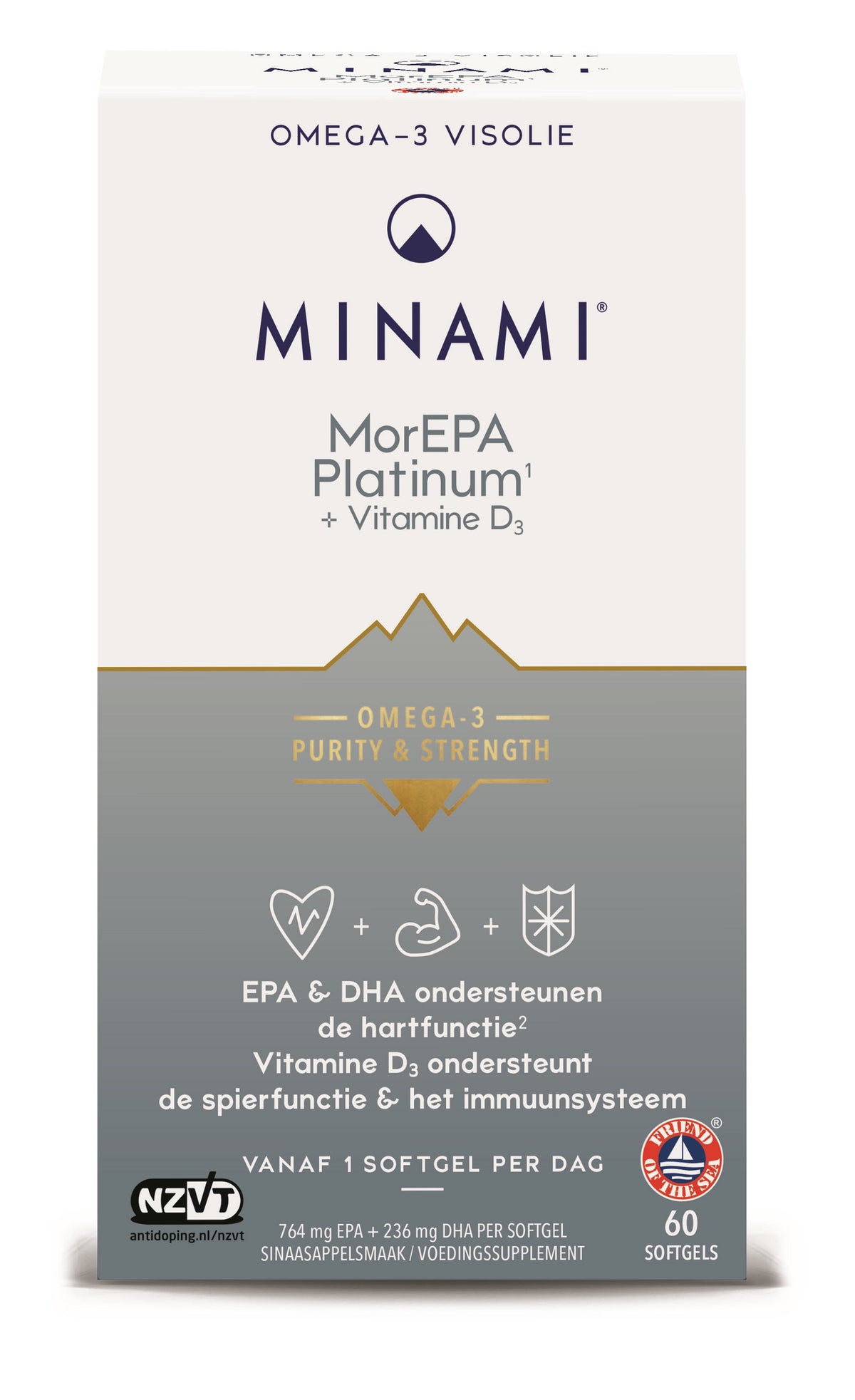 Minami MorEPA platinum + vitamine D3 60.00 Softgels