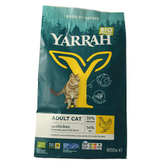 Yarrah Adult kattenvoer met kip bio 800 Gram