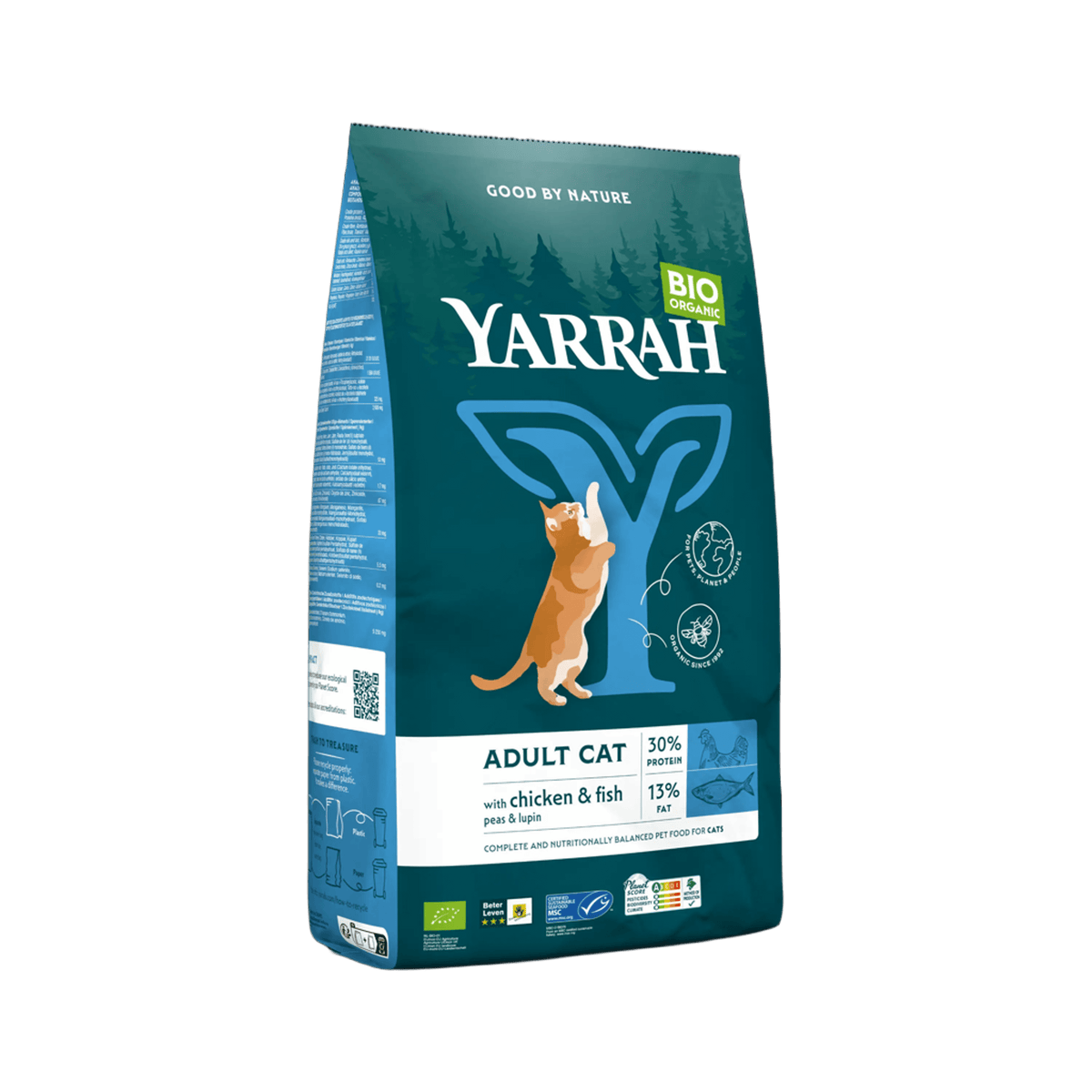 Yarrah Adult kattenvoer met vis bio 10 Kilogram
