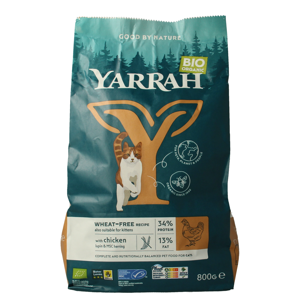 Yarrah Kattenvoer wheat-free met kip bio 800.00 Gram