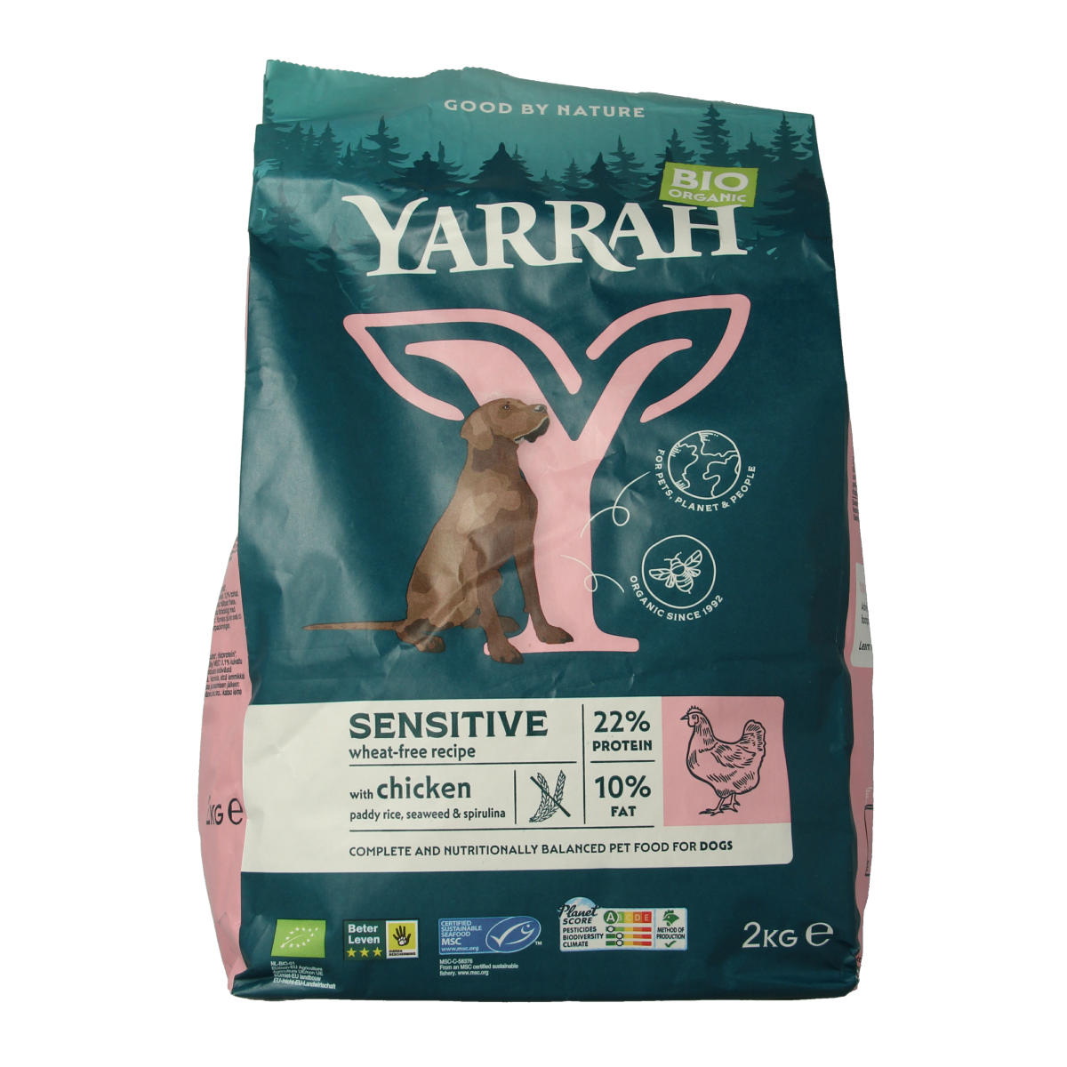 Yarrah Hondenvoer sensitive met kip MSC bio 2000.00 Gram