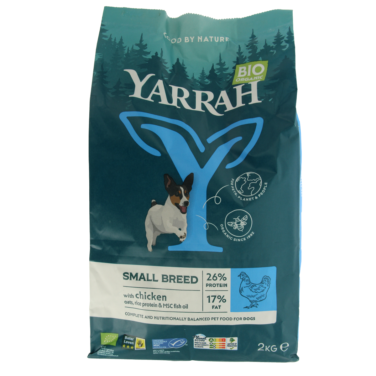 Yarrah Small breed hondenvoer met kip MSC bio 2000.00 Gram