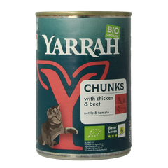 Yarrah Kattenvoer chunks met kip en rund bio 405.00 Gram