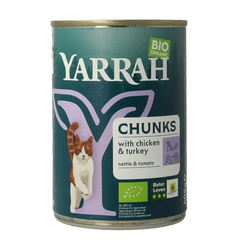 Yarrah Kat kip kalkoen in saus bio 405 Gram