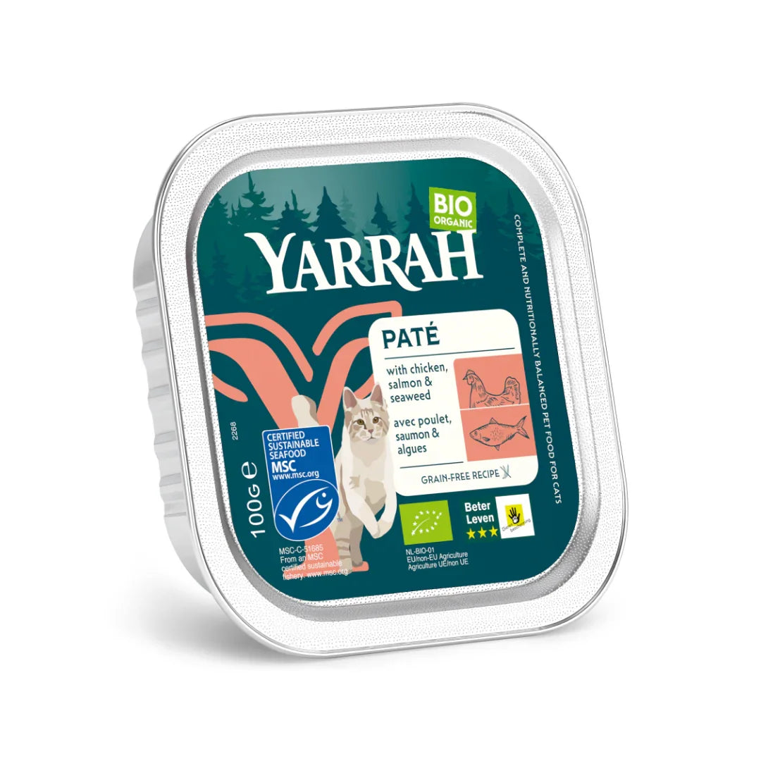 Yarrah Kattenvoer pate met zalm bio 100 Gram