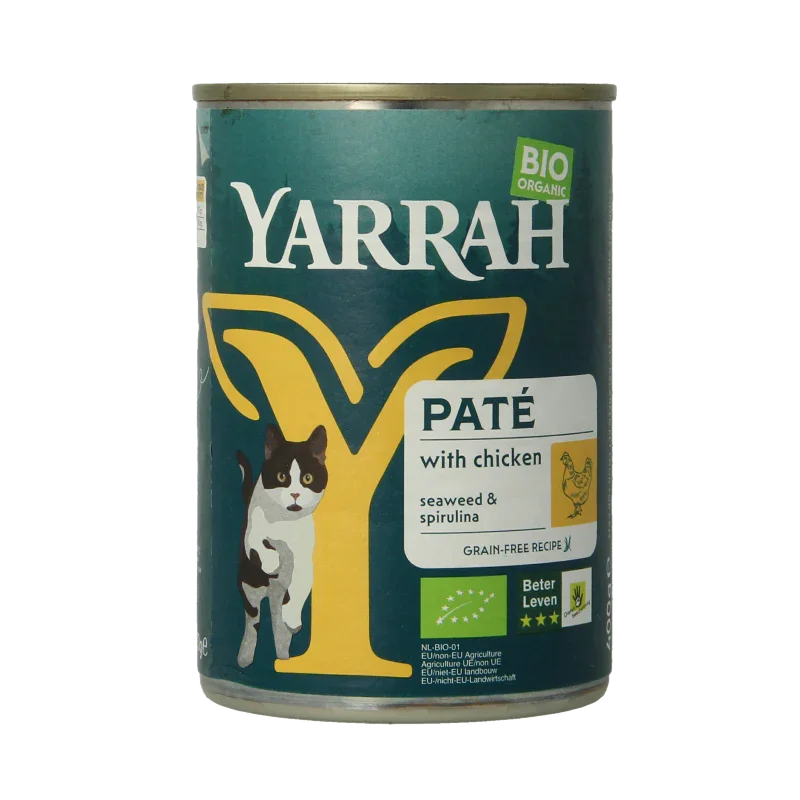 Yarrah Kat pate met kip bio 400 Gram