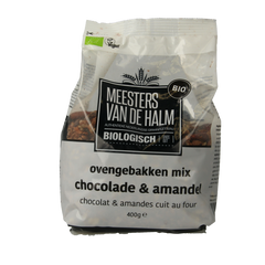 De Halm Ovengebakken mix chocolade en amandel bio 400.00 Gram