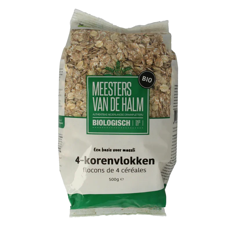 De Halm 4-Korenvlokken bio 500 Gram