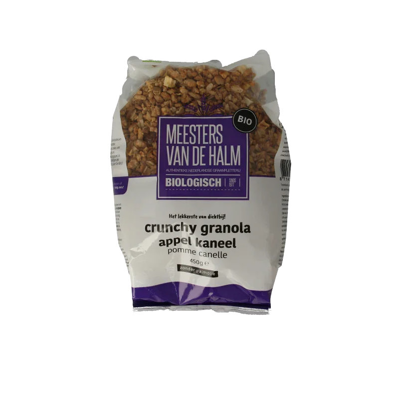 De Halm Crunchy appel/kaneel bio 450 Gram