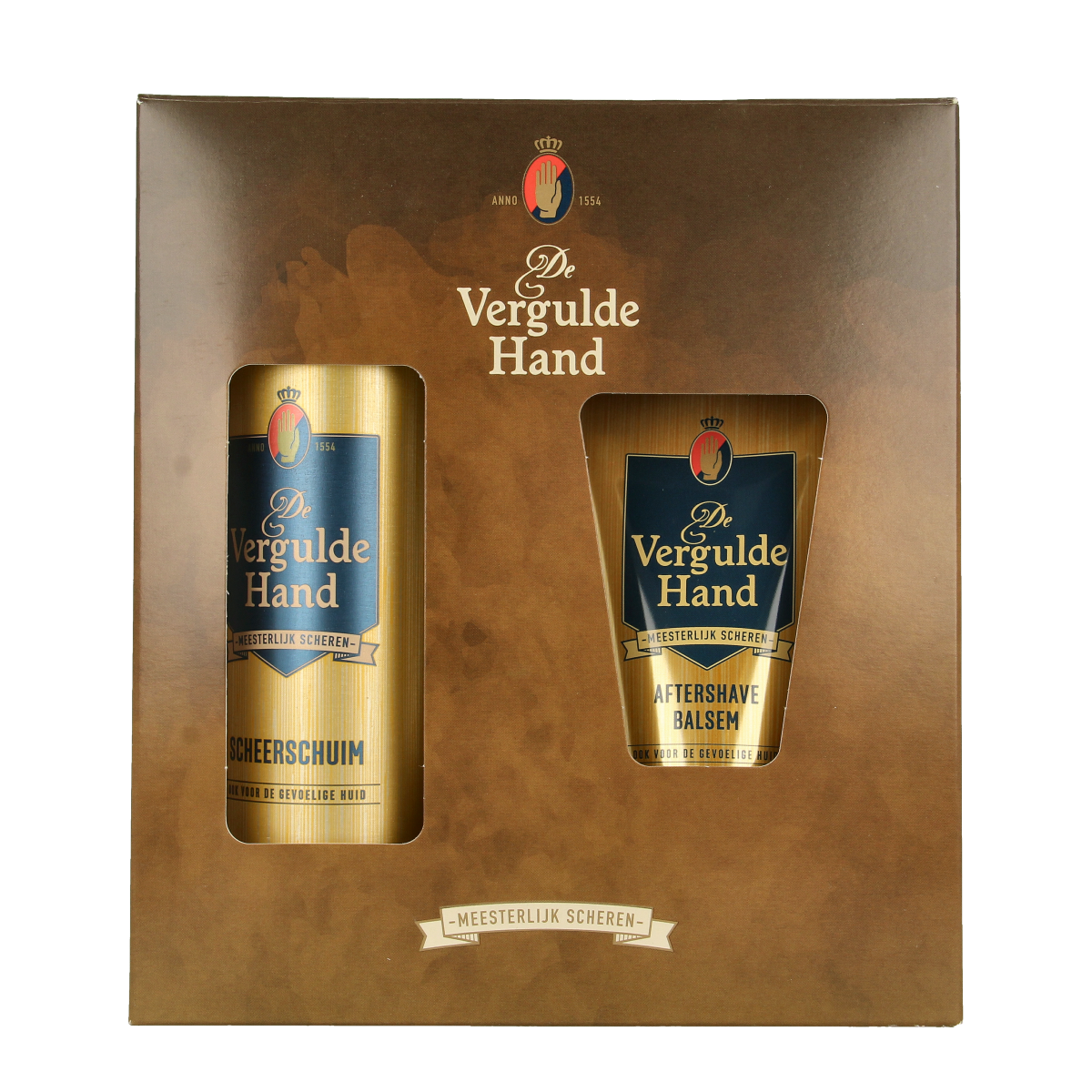 Vergulde Hand Geschenkverpakking scheerschuim en aftershave  1.00 Set
