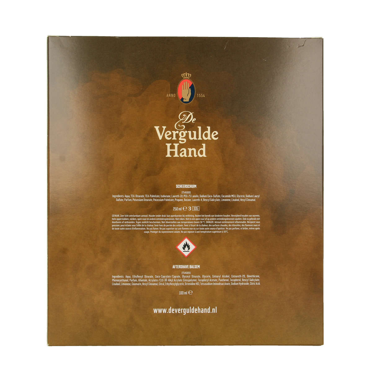 Vergulde Hand Geschenkverpakking scheerschuim en aftershave  1.00 Set