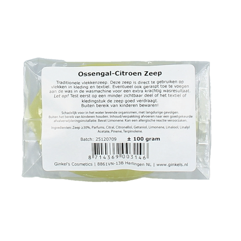 Ginkel's Ossengal citroen zeep 100 Gram