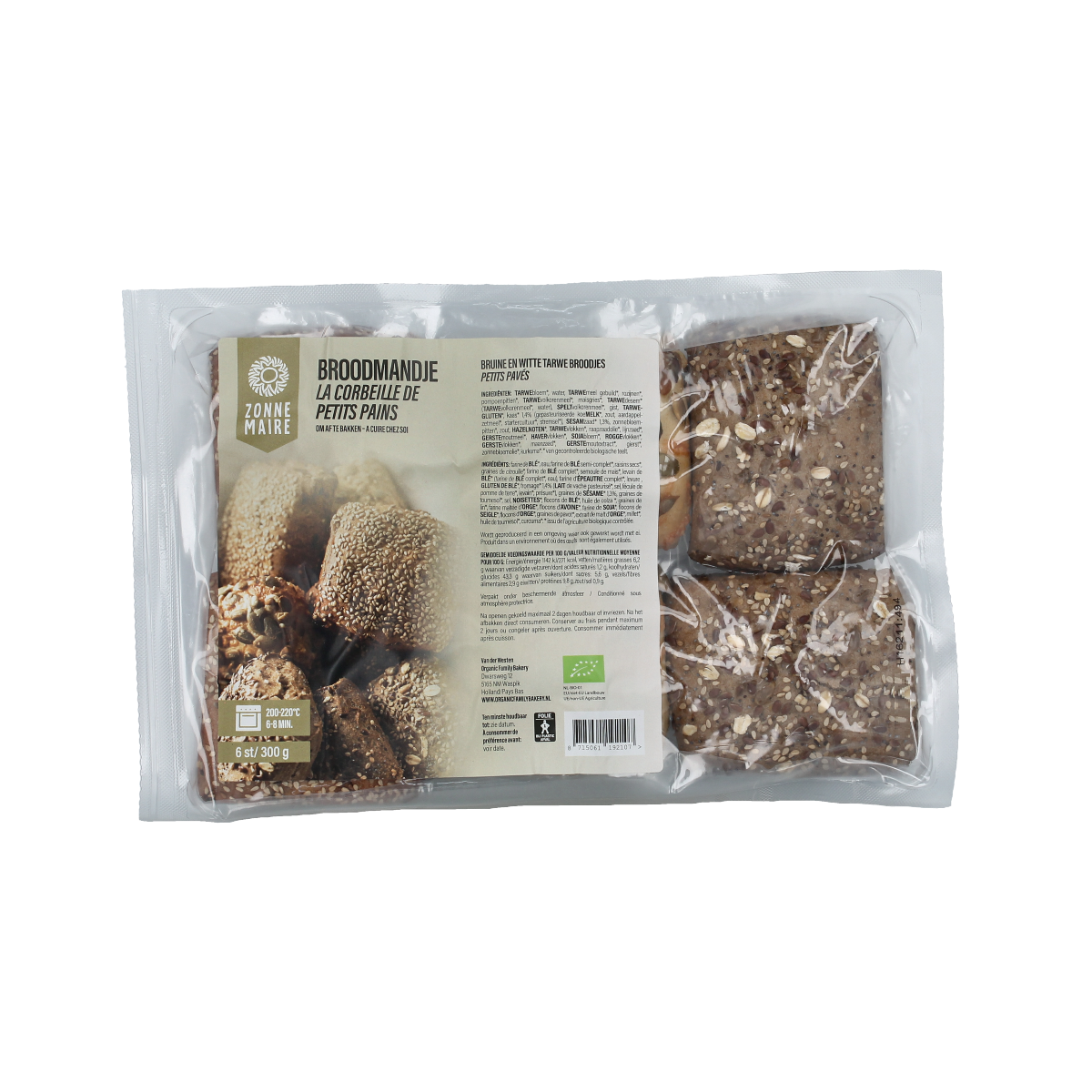 Zonnemaire Broodmandje afbakbroodjes zav bio 6.00 Stuks