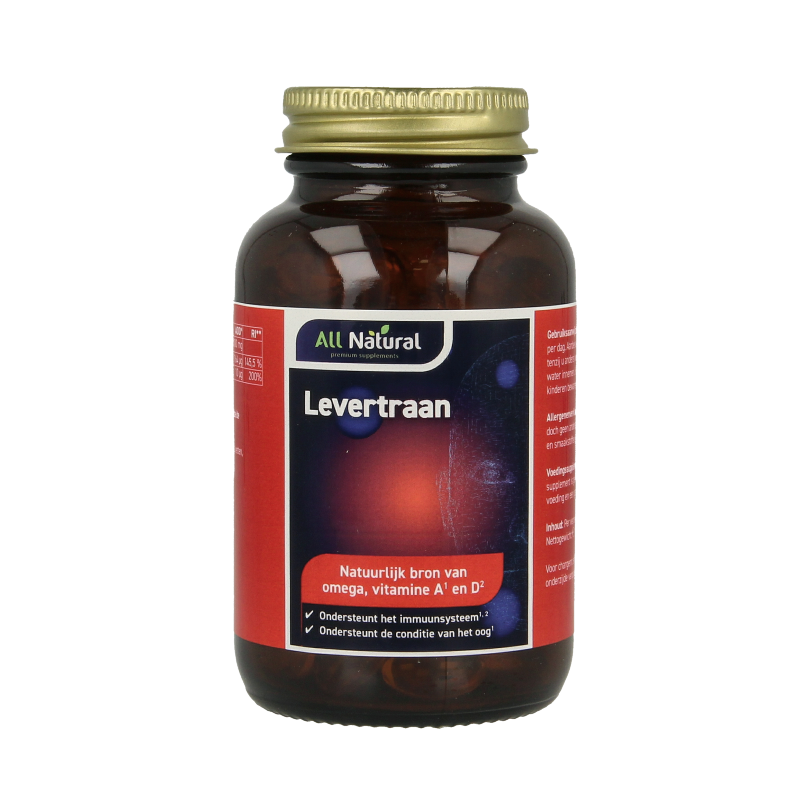 All Natural Levertraan vitamine a & d 100 Capsules