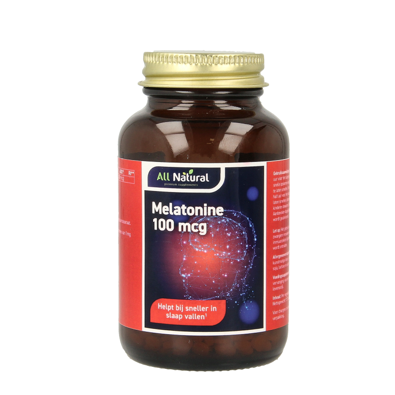All Natural Melatonine 100mcg 500 Tabletten