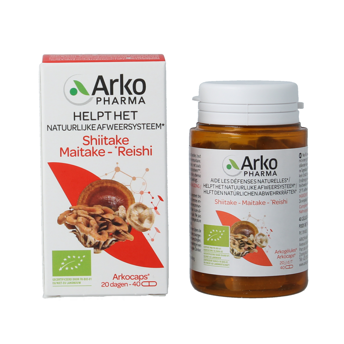 Arkocaps Reishi shiitake maitake bio 40.00 Capsules