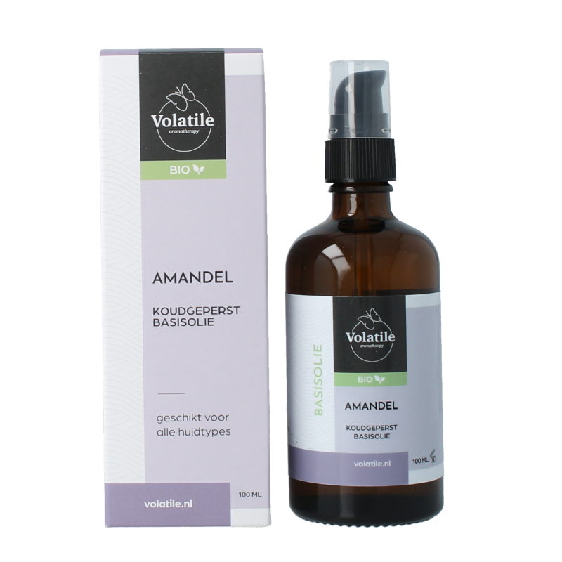 Volatile Amandel koudgeperst basisolie bio glazen fles 100 Milliliter