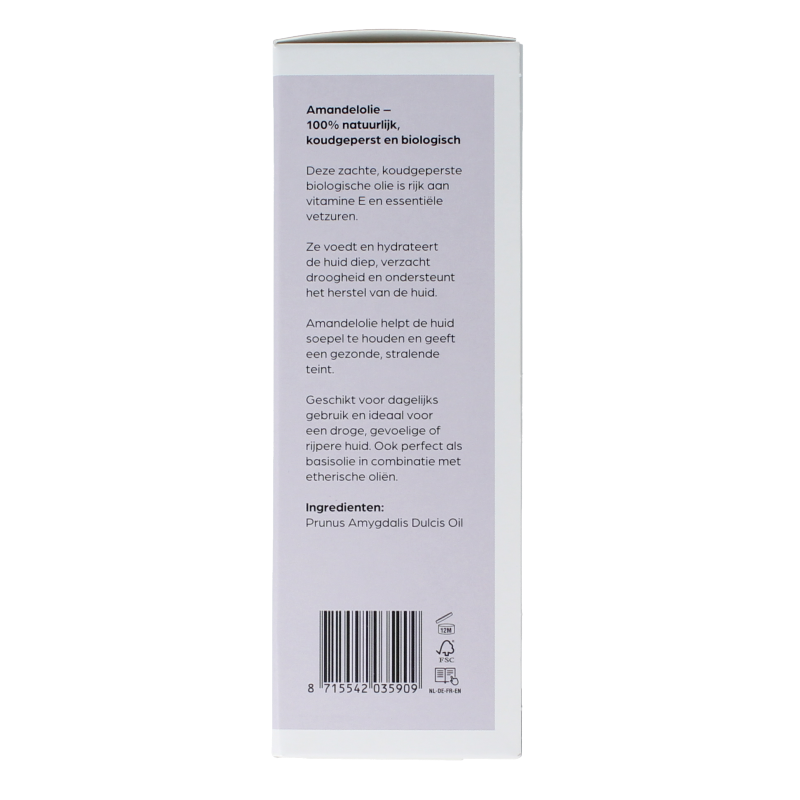 Volatile Amandel koudgeperst basisolie bio glazen fles 100 Milliliter