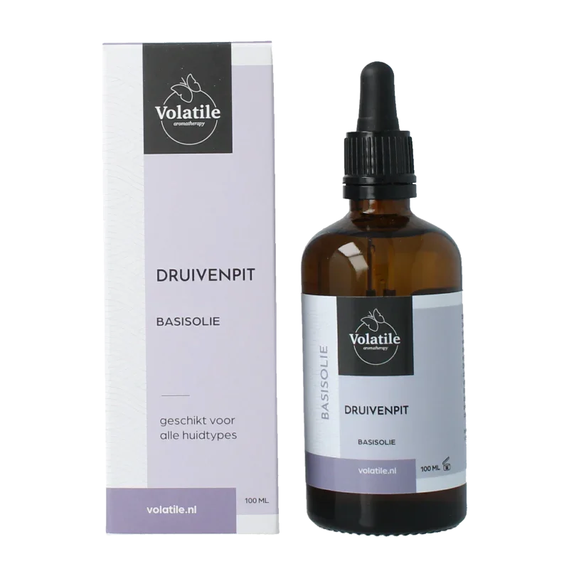 Volatile Druivenpit basisolie glazen fles 100 Milliliter
