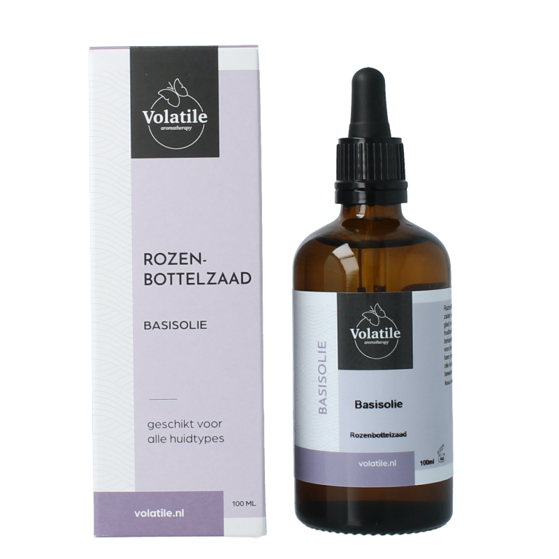 Volatile Rozenbottelzaad basisolie  glazen fles 100 Milliliter