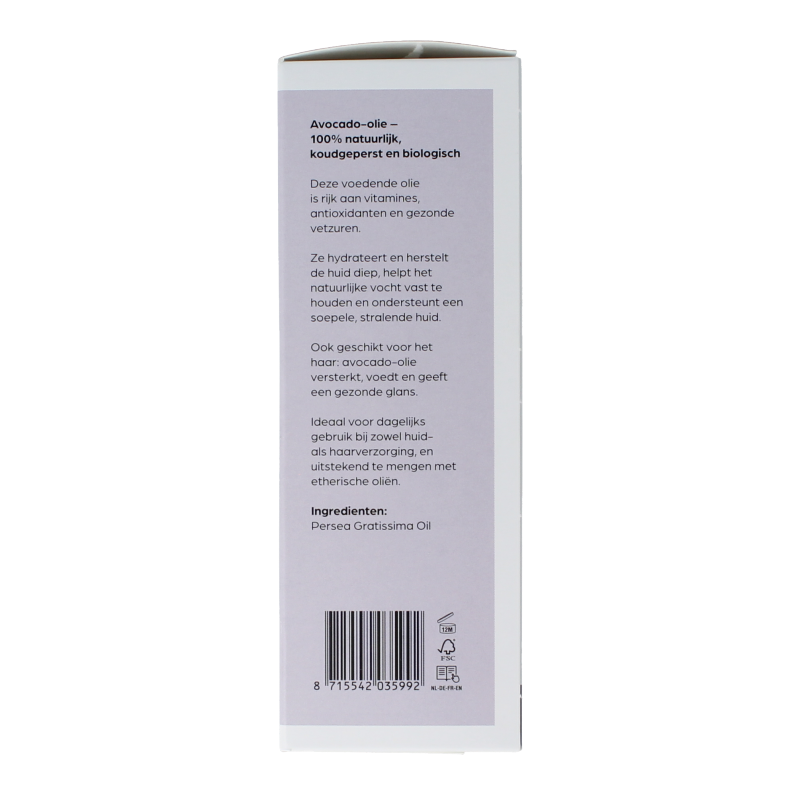 Volatile Avocado koudgeperst basisolie bio glazen fles 100 Milliliter