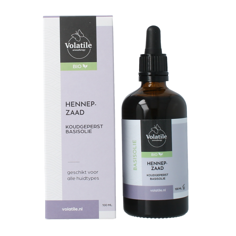 Volatile Hennepzaad koudgeperst basisolie bio glazen fles 100 Milliliter