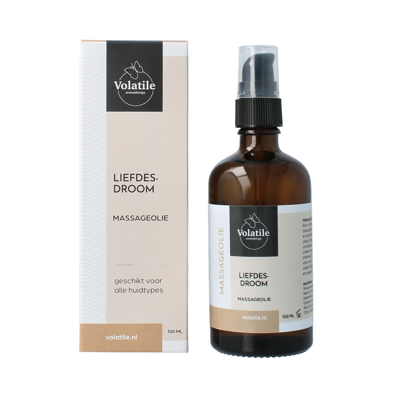 Volatile Massageolie liefdesdroom glas met pomp 100 Milliliter