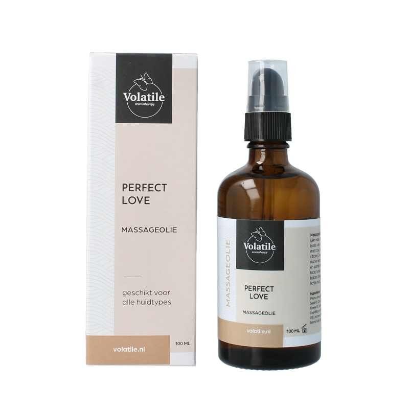 Volatile Massageolie perfect love glas met pomp 100 Milliliter