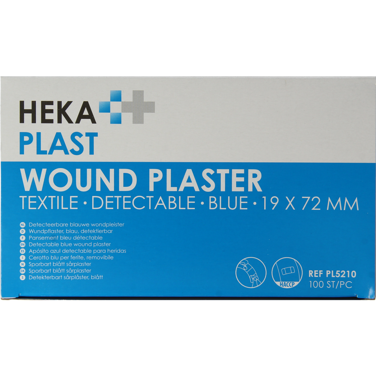 Hekaplast Pleister detectable 19 x 72 100 Stuks