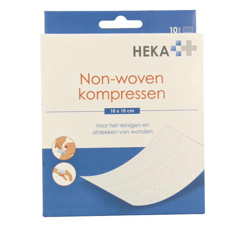 Heka Klein Non-woven kompres 10 x 10cm 10 Stuks