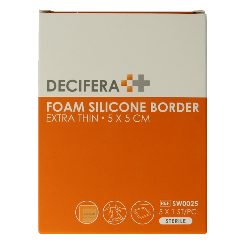 Decifera Foam border 5 x 5cm 5 Stuks