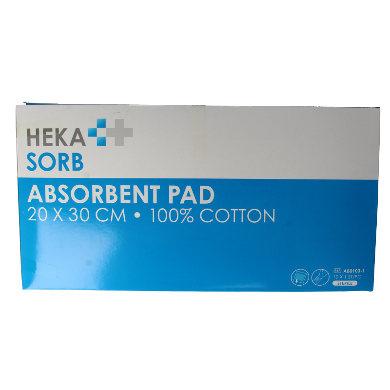 Hekasorb Absorberend verband 20x30 steriel 10 Stuks