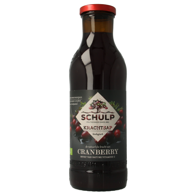Schulp Krachtsap cranberrysap puur bio 750 Milliliter