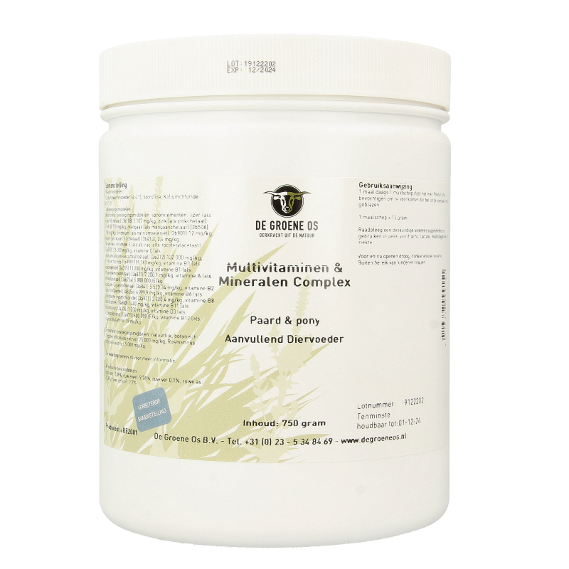 Groene Os Multivitamine / mineralen complex paard/pony 750 Gram
