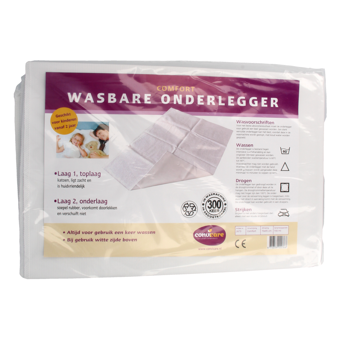 Comfort Wasbare onderlegger 95 x 70cm 1.00 Stuks