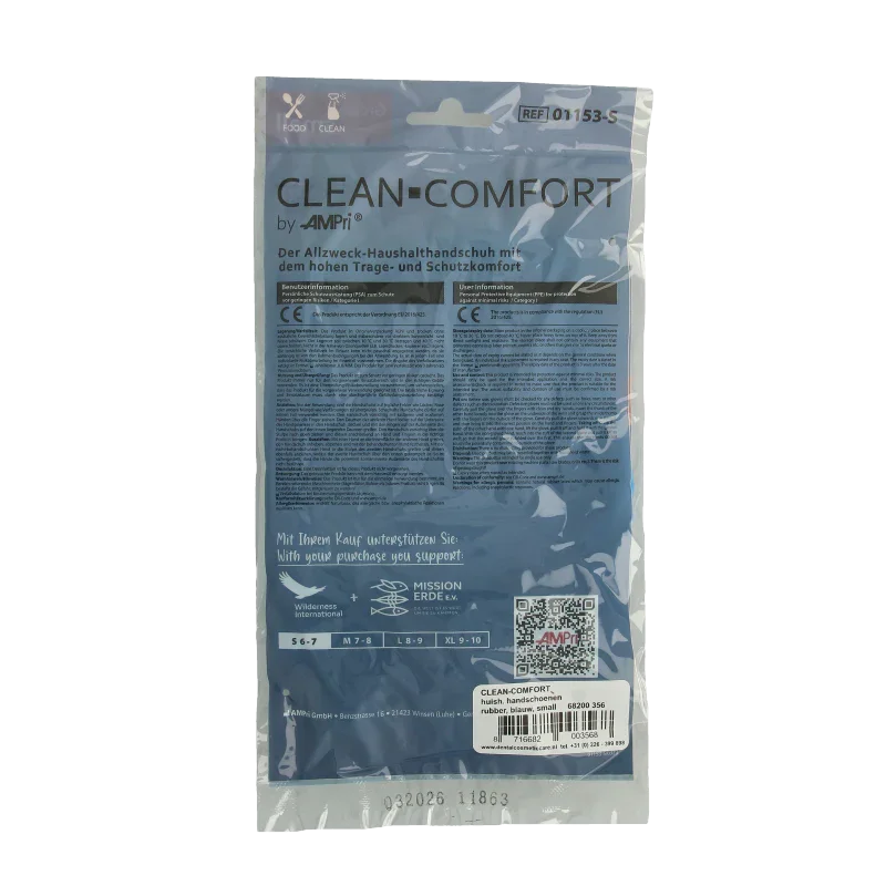 CLEAN-COMFORT Huishoudhandschoen blauw maat S 1 Paar