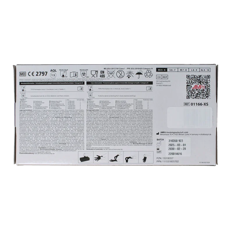 Epiderm Protect Nitriel onderzoekhandschoen poedervrij XS blauw 100 Stuks