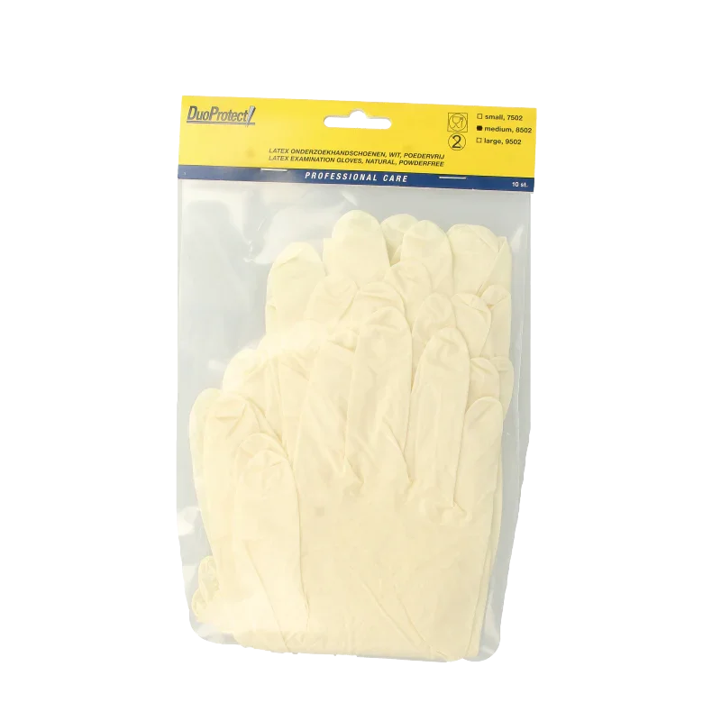Duoprotect Handschoen latex poedervrij medium 10 Stuks
