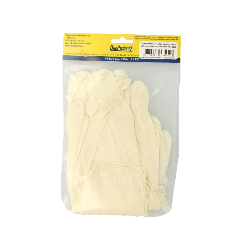Duoprotect Handschoen latex poedervrij medium 10 Stuks