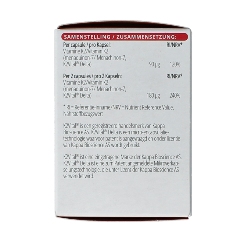 Vitals Vitamine K2 90 mcg 60 Capsules