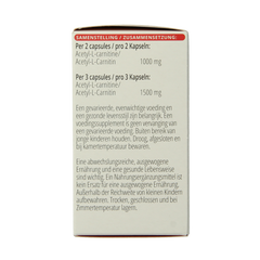 Vitals Acetyl-L-Carnitine 500mg 60.00 Vegetarische capsules