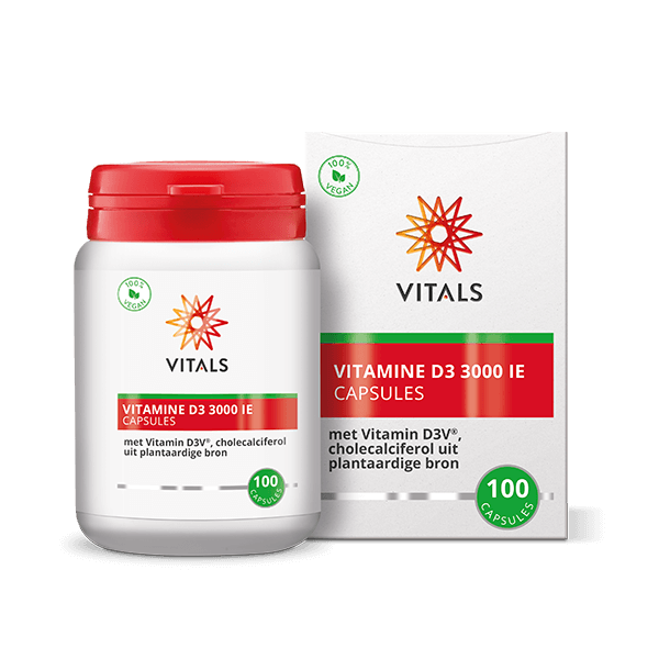 Vitals Vitamine D3 3000IE 100 Vegetarische capsules