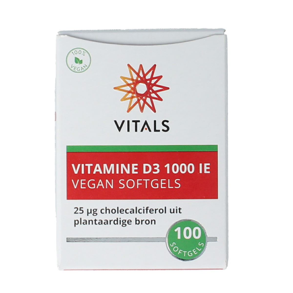 Vitals Vitamine D3 1000IE vegan 100.00 Softgels