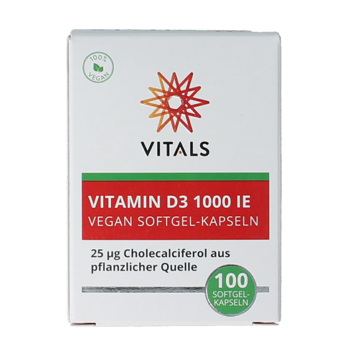 Vitals Vitamine D3 1000IE vegan 100.00 Softgels