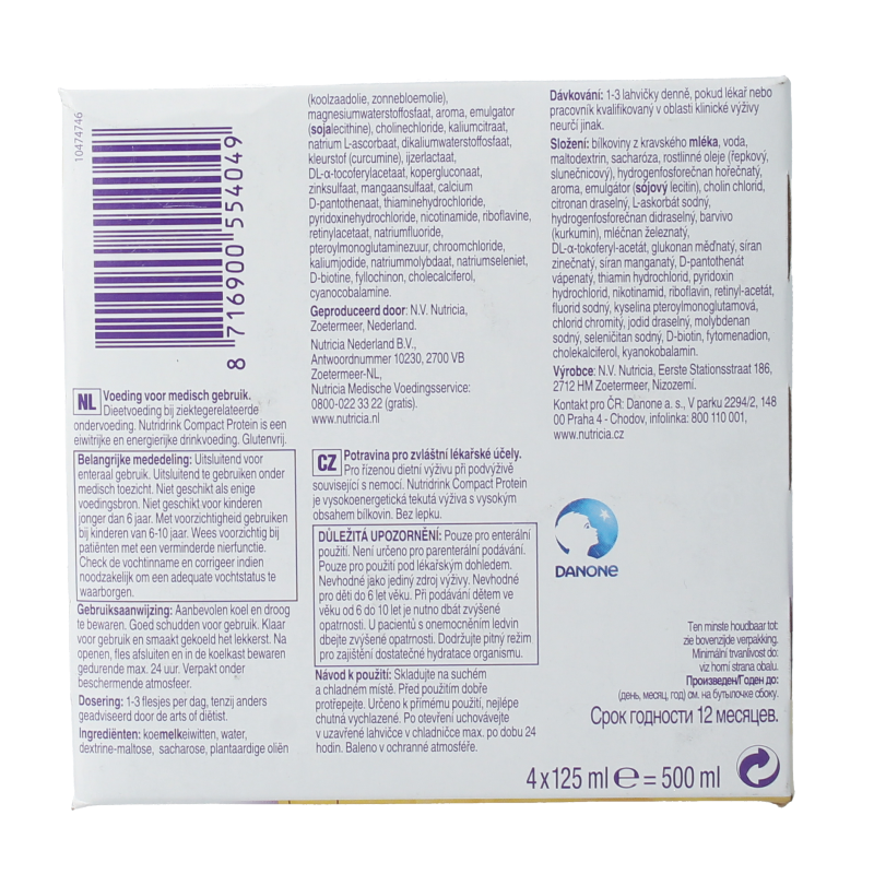 Nutricia Compact protein banaan 125 gram 4 Stuks