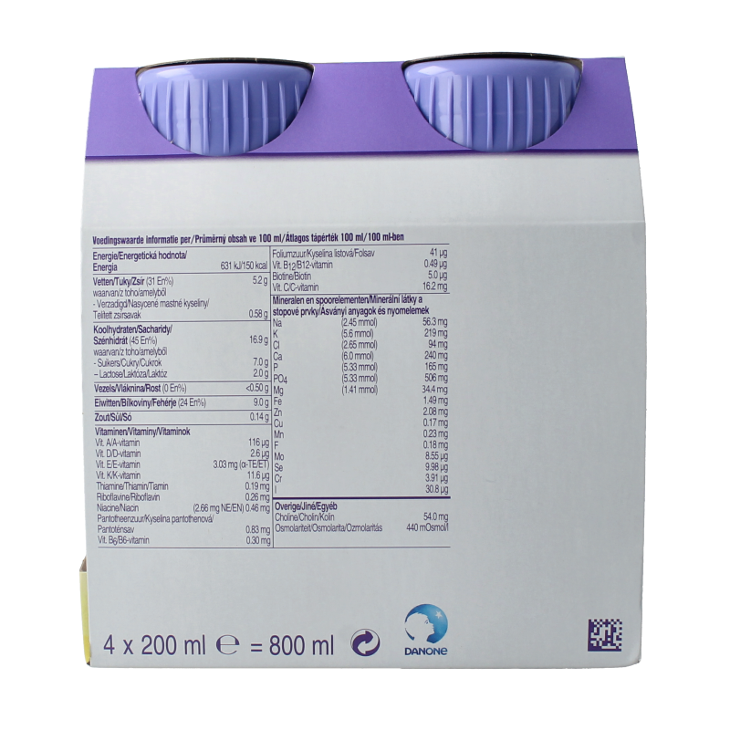 Nutridrink Protein vanille 200ml 4 Stuks