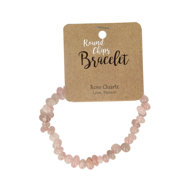 Steengoed Splitkralen armband roze kwarts op kaart 1 Stuks