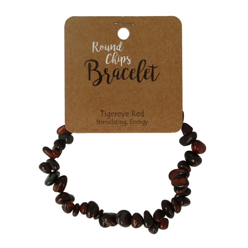 Steengoed Splitarmband tijgeroog rood 1 Stuks