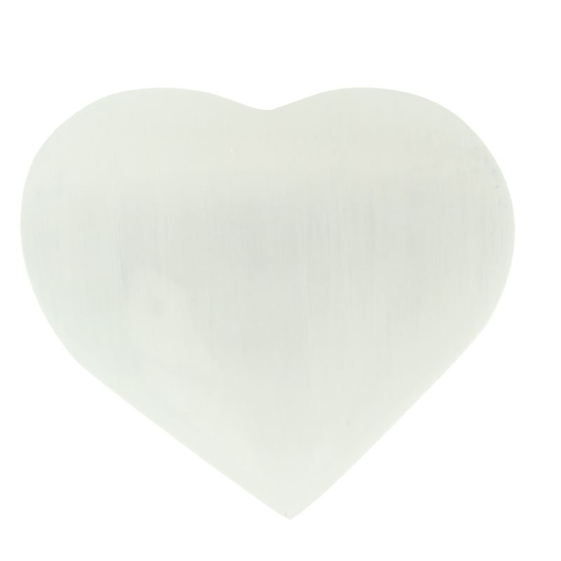 Steengoed Hart seleniet wit ca 6 cm 1 Stuks