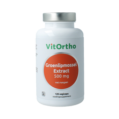 VitOrtho Groenlipmosselextract 500mg 120.00 Vegetarische capsules